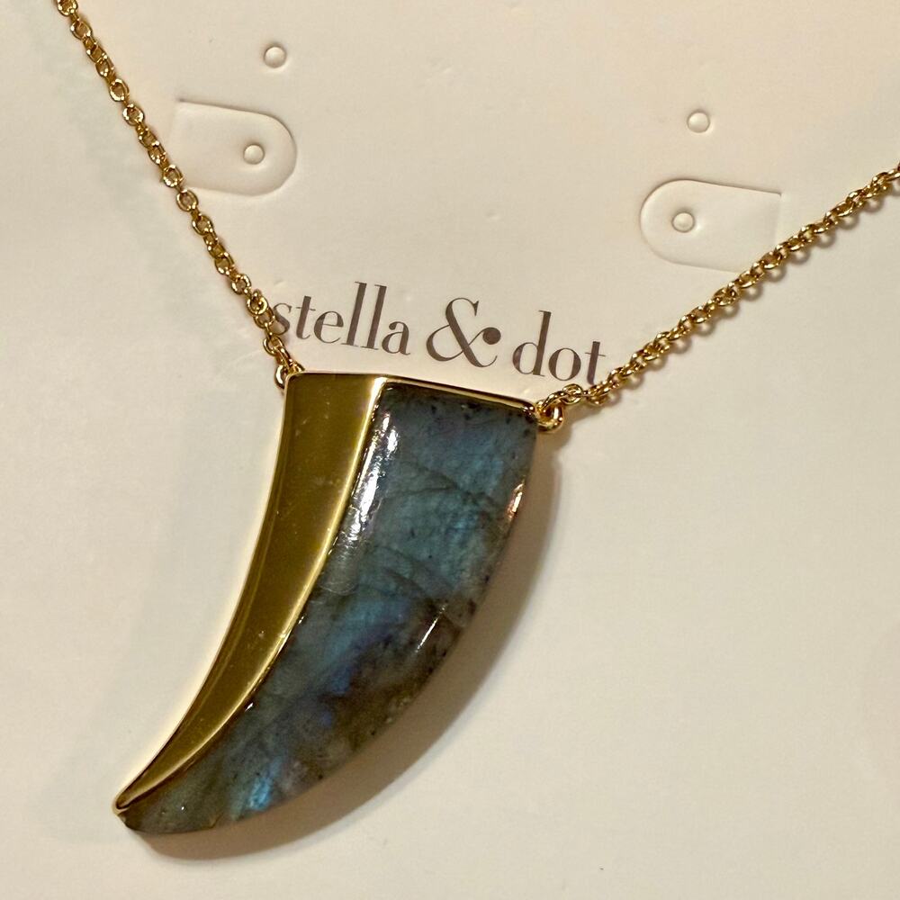 Split Stone Horn Pendant Labradorite Stella & Dot Necklace